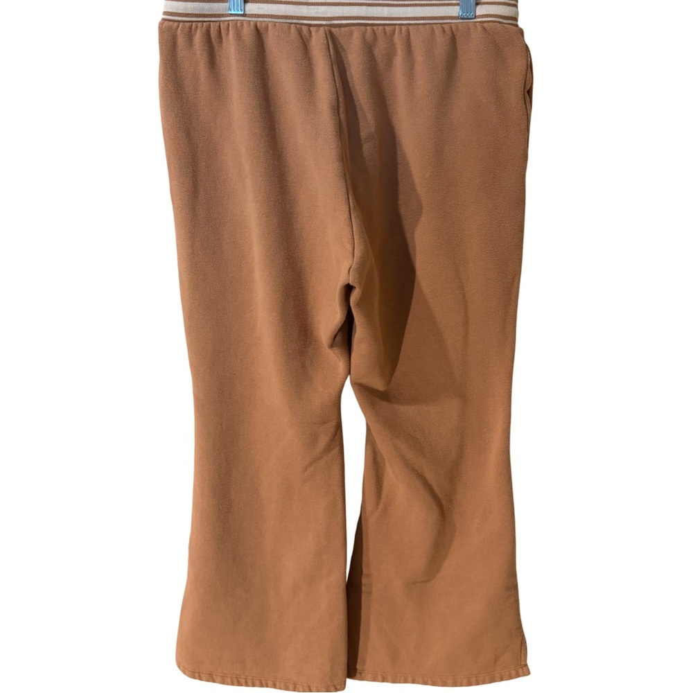 PINK Ivy Fleece Victoria's Secret Wide-Leg Drawstring Pants in Camel - Picture 5 of 7